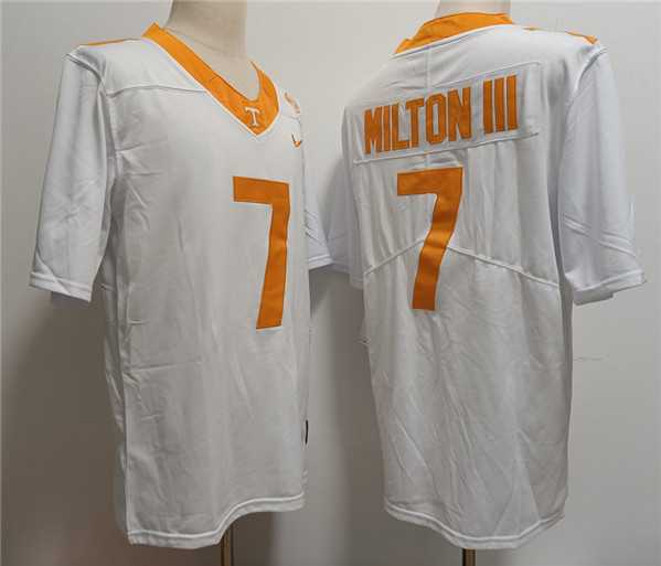 Mens Notre Tennessee Volunteers #7 Joe Milton III White Stitched Jersey->->NCAA Jersey